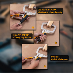 6 Inch Pocket Hole Jig Clamp – Heavy Duty Face Clamp with Swivel Pads