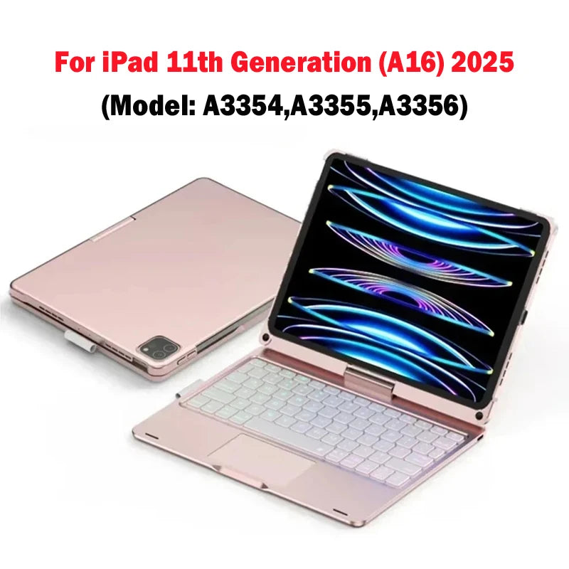 360 Degree Flip Backlit Magic Keyboard For iPad 11th Generation A16/ iPad Air 7 11 13 inch by Snagg A Wireless Keyboard