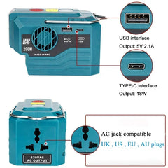 120V Portable Power Inverter & LED Floodlight | Multi Platform Mobile Power Station