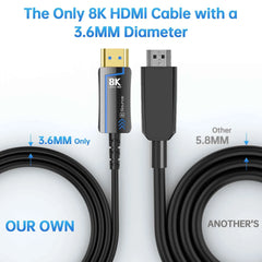 HDMI 2.1 Fine Fiber Optic Cable 8K@60Hz / 4K@120Hz – 48Gbps HDR, eARC & HDCP for TV, PS5 & Blu-ray