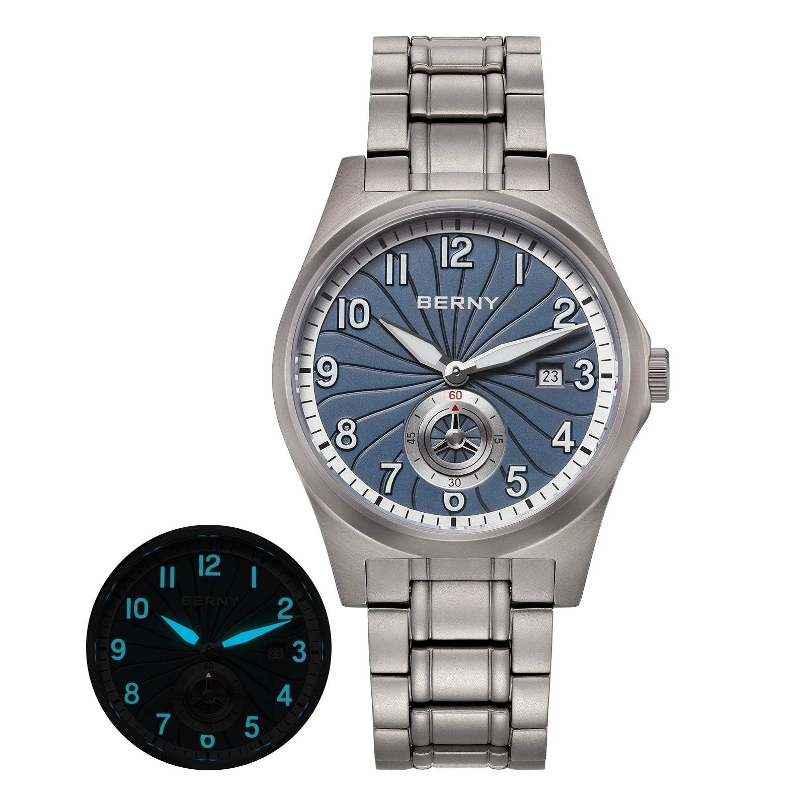 BERNY Titanium Automatic Watch – Full Titanium Strap | Seagull ST1731 | 10ATM Waterproof - SnaggIt