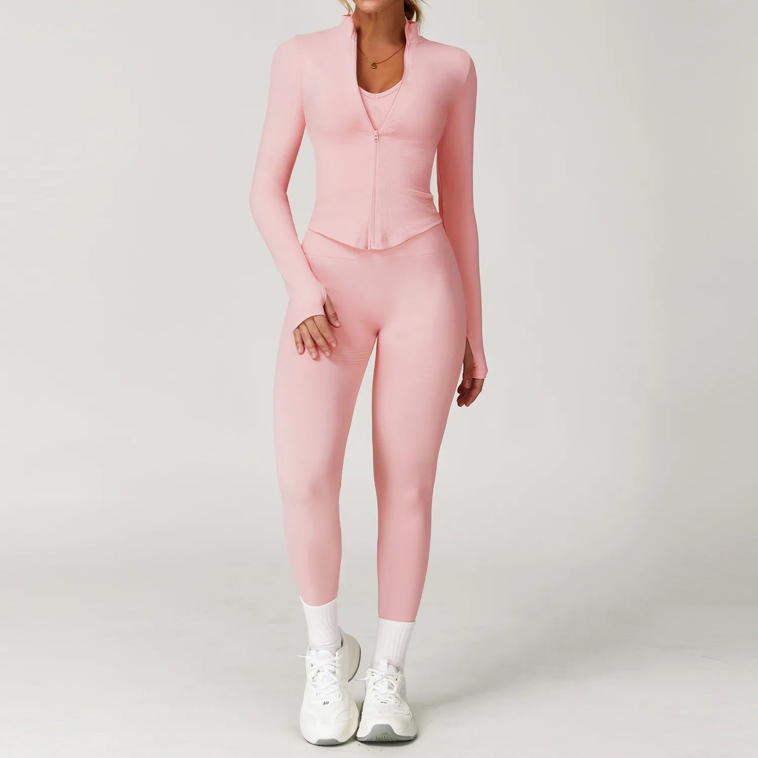 Women's 2/3/4-Piece Seamless Yoga Set | Long Sleeve Tracksuit Sports Bra Gym Leggings Activewear