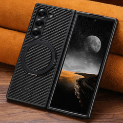 Magnetic Folding Carbon Fiber Pattern Samsung Galaxy Z Fold 7 6 5 Cases by Snagg A Phone Case