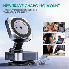 Car Suction Cup Wireless Charger 25W | Magnetic MagSafe Fast Charger for iPhone 12–17 Samsung
