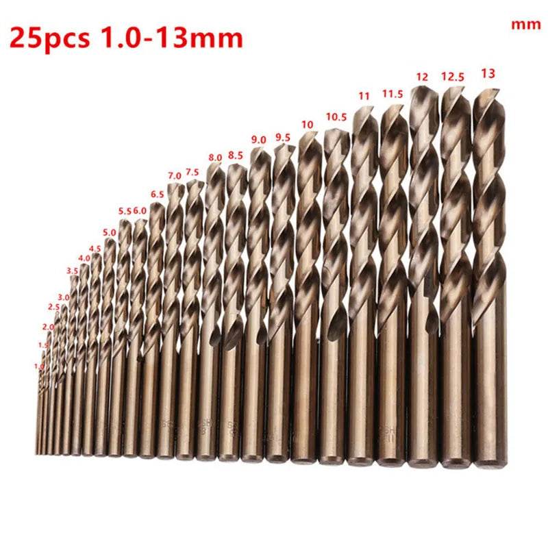 25Pcs M35 Cobalt HSS-Co Twist Drill Bit Set - SnaggIt