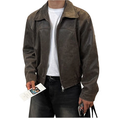 Vintage Distressed Brown PU Leather Jacket by Snagg A Jacket