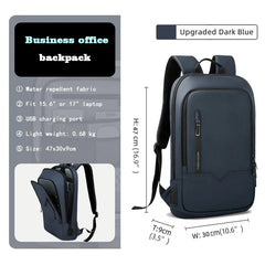 Slim Waterproof Business Backpack 15.6" with USB Charging Port