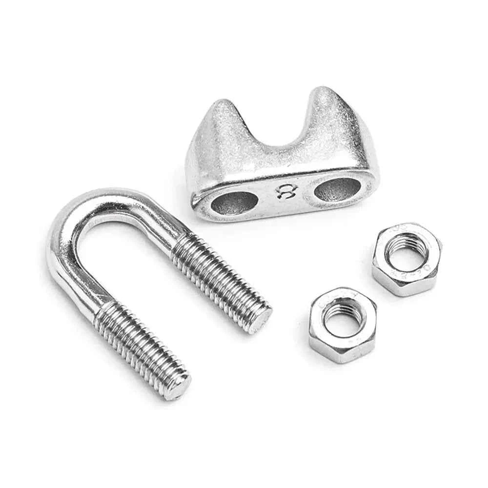 Stainless Steel 304 U-Shaped Cable Clips M2–M10 | Wire Rope Clamp Metal Clip Rigging Hardware