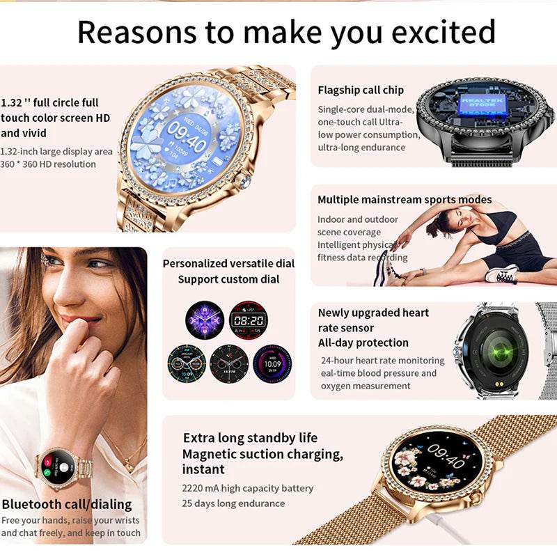Diamond Band Ladies Smartwatch - SnaggIt