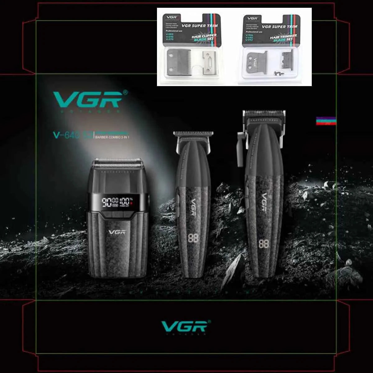 Professional 9000 RPM Barber Suite – Dual Machine Precision Set with Integrated Fine Tuning & High Capacity Lithium Power
