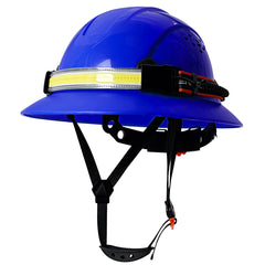 Full Brim Safety Helmet with LED Headlamp & Taillight by Snagg A Safety Helmet