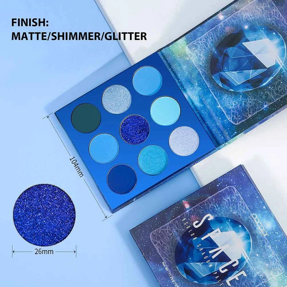 Gemstone Inspired 9 -Color Artistry Palette – High-Pigment Matte, Shimmer & Metallic Shadow Collection