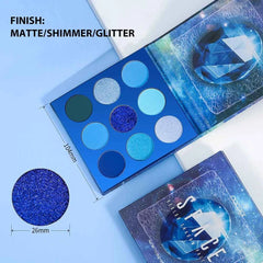 Gemstone Inspired 9 -Color Artistry Palette – High-Pigment Matte, Shimmer & Metallic Shadow Collection