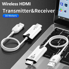 1080P 30M Wireless Video & Audio Transmitter Receiver Extender – Display Adapter for TV Box, Monitor & Projector