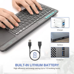 RT518S Dual Mode Wireless Keyboard - Bluetooth & 2.4GHz with Multi-Touch Trackpad