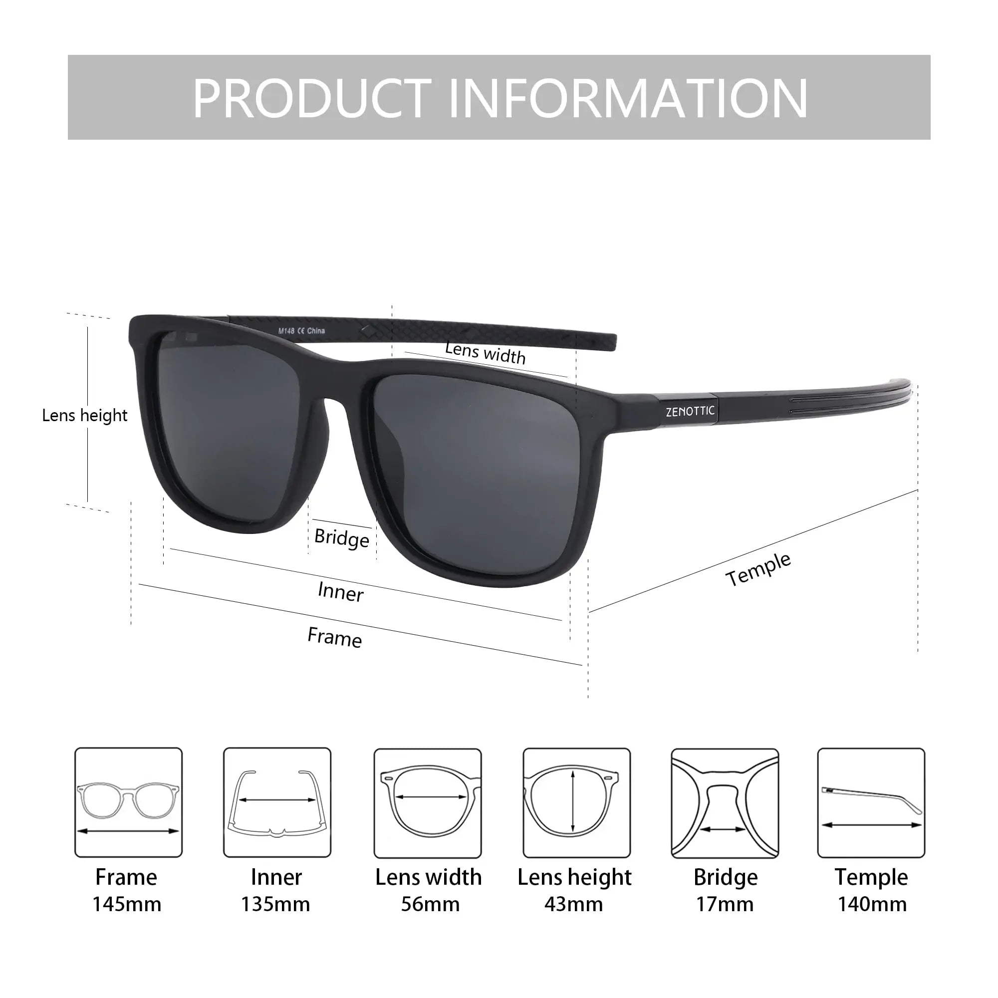 Square Polarized Sunglasses for Men by Snagg It Sunglasses