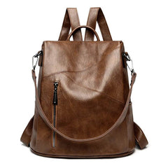 Anti-Theft Vintage Leather Backpack - SnaggIt