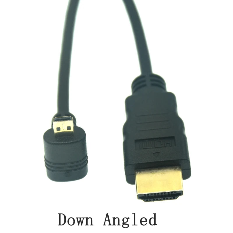 90-Degree Micro HDMI to HDMI Cable – Up/Left/Right Angle for Sony A6400, GH4 & Digital Camera (50cm/150cm)