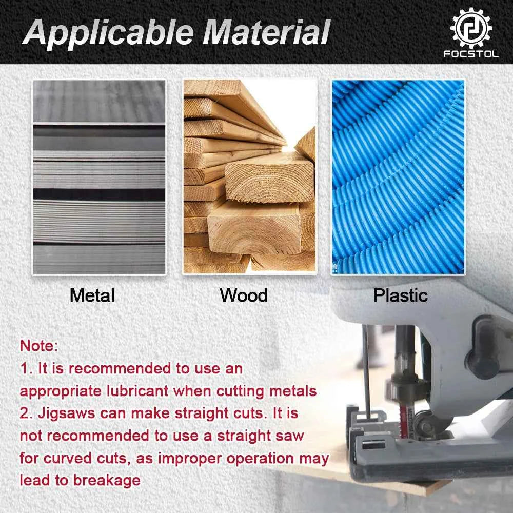 HSS Jigsaw Blades Set 30/50pcs | Assorted T-Shank Replacement Blades for Wood Plastic Metal Cutting