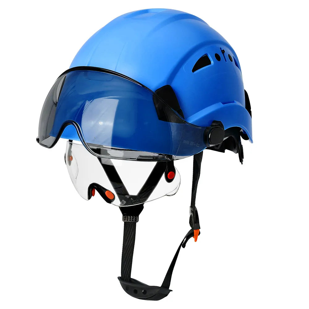 Vented construction safety helmet with built-in visor – image 31
