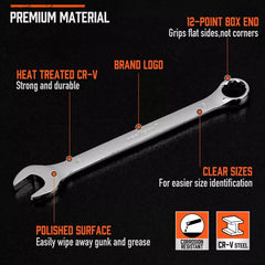 12 Piece Metric Combination Wrench Set – 8mm–19mm by Snagg A Wrench Set