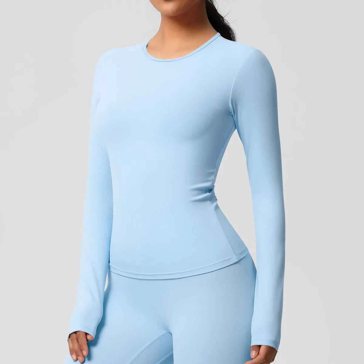 Women's Long Sleeve Yoga Shirt | Push-Up Gym Workout Top Dry-Fit Breathable High Elastic Sports
