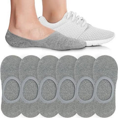 Women’s Invisible No Show Socks — Non-Slip Cotton Liner Set (6/8 Pairs)