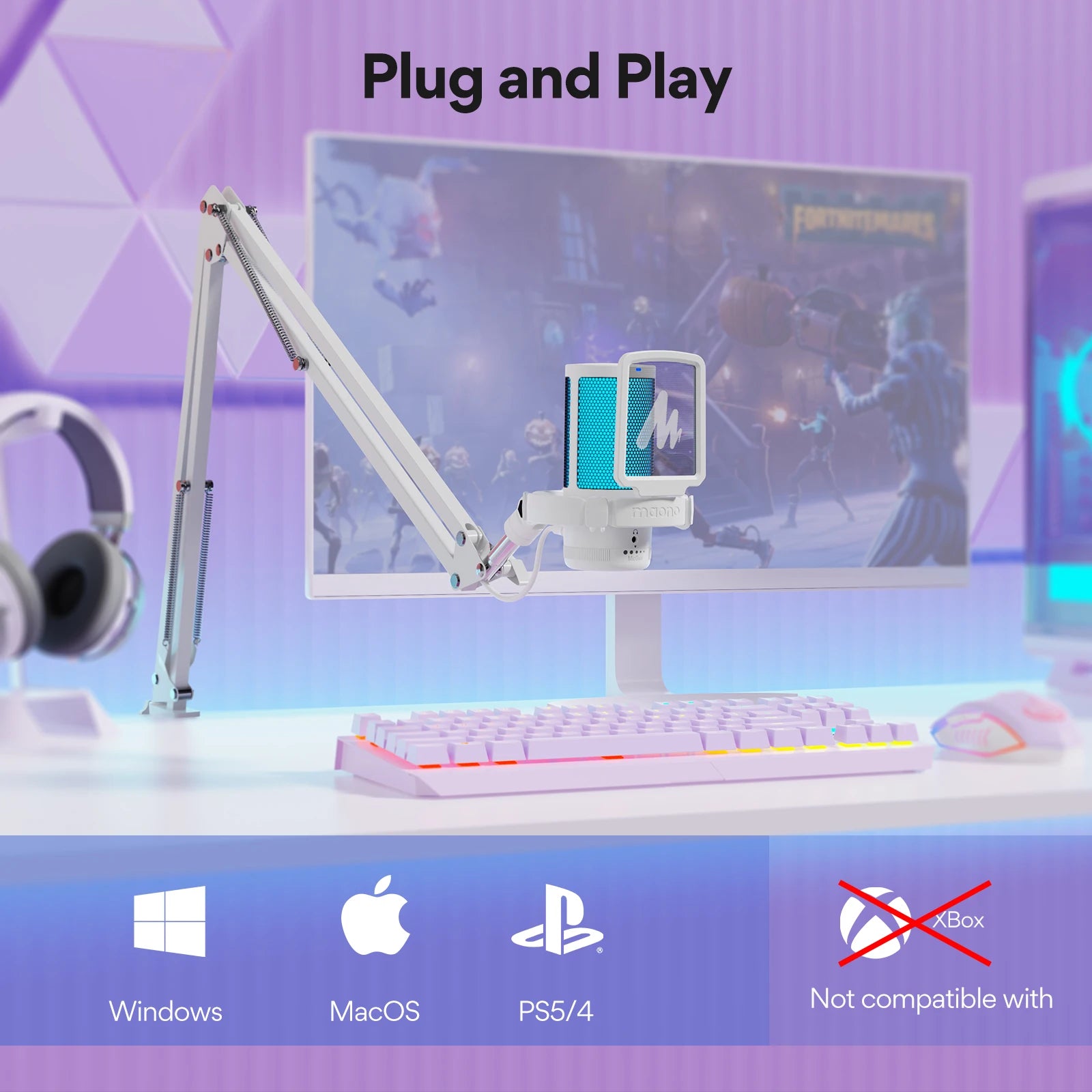 USB Gaming Microphone – RGB Condenser Mic with Noise Cancelling by Snagg A Microphone