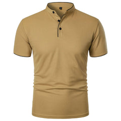 Men's Summer Basic Polo | Trendy Breathable Loose-Fit Splice Top
