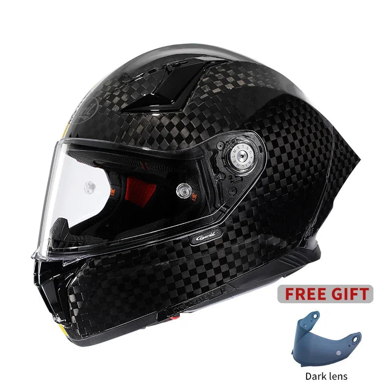 Carbon Fiber Pattern Full Face Motorcycle Helmet by Snagg A Motorcycle Helmet