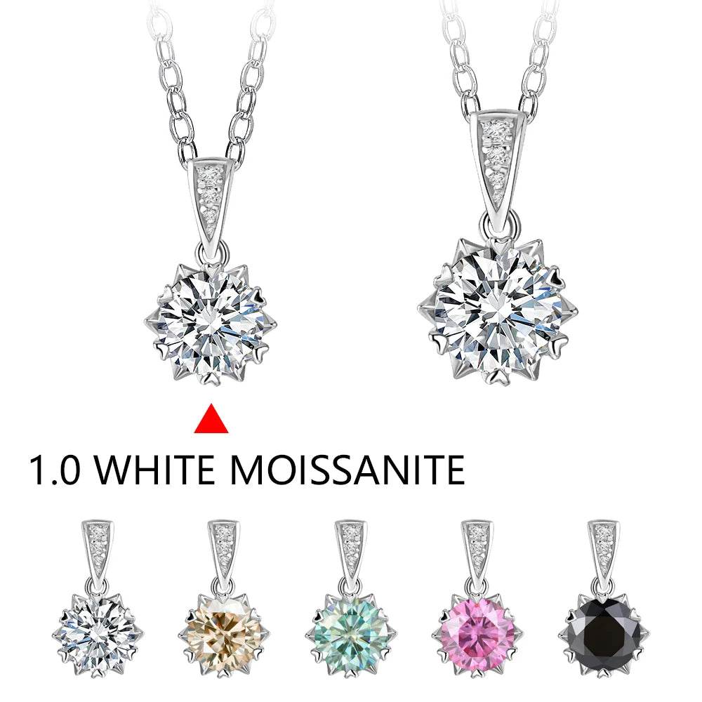 1 Carat Round Brilliant Moissanite Pendant Necklace - SnaggIt