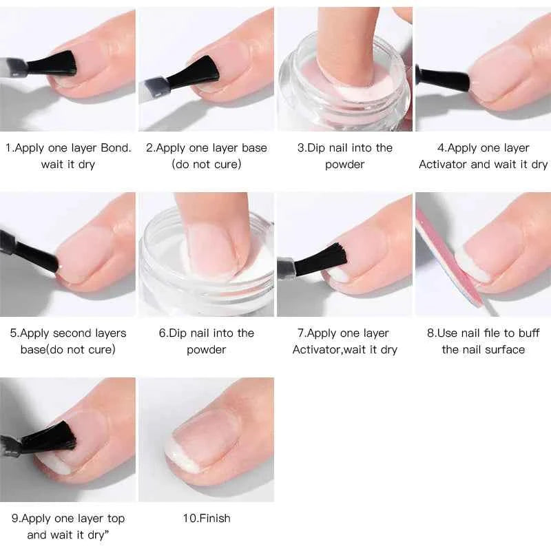 Professional Dipping Nail Powder System – 5g/10g High Pigment Nude, Pink & Glitter DIY Art Collection