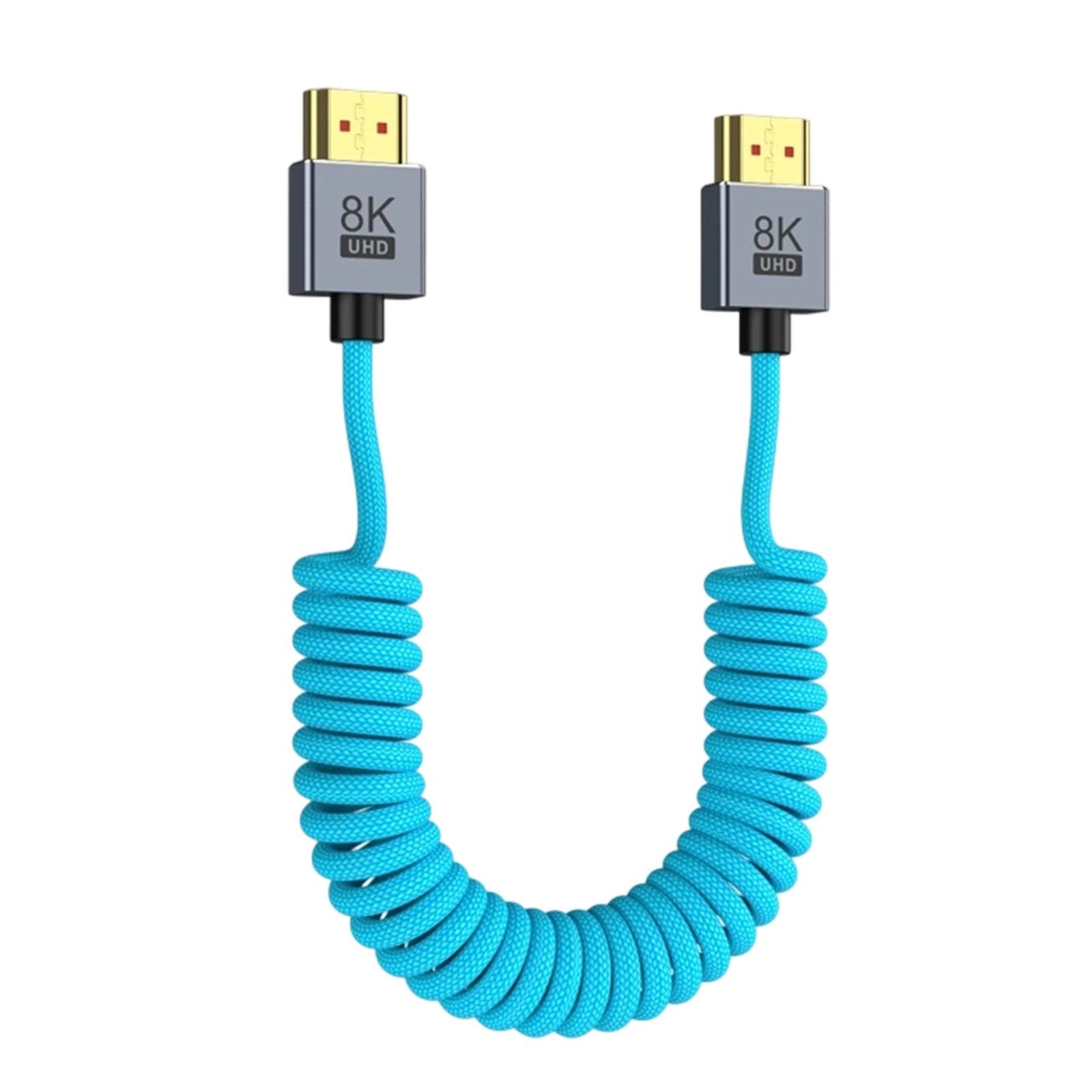 8K/4K Spring Coiled HDMI Cable with Elbow – For Digital Camera, Stabiliser & Monitor