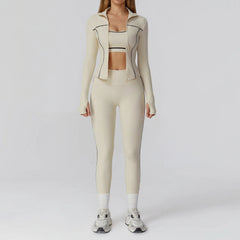 Women's 2/3-Piece Yoga Clothes Set | High Waist Leggings Running Bra Workout Tracksuit Gym Outfits