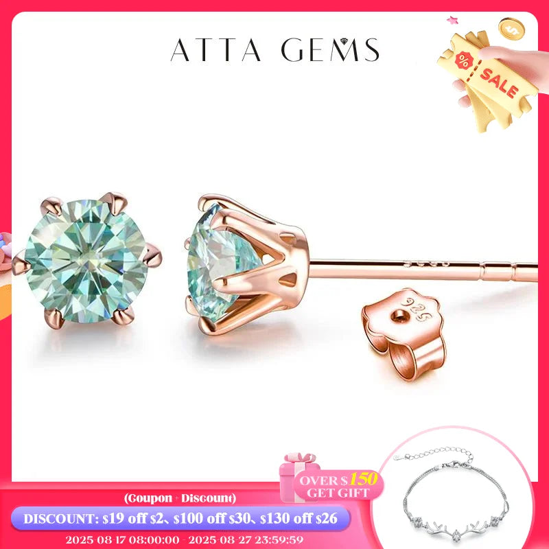 Moissanite Stud Earrings by Snagg An Earring