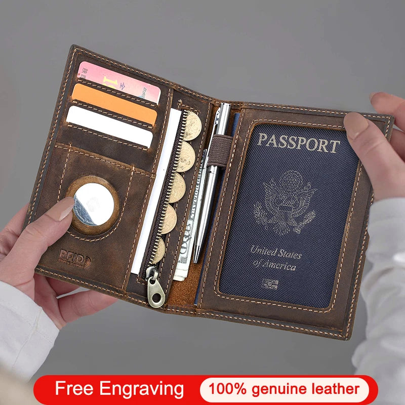 Genuine Leather Passport Wallet by Snagg It Wallet
