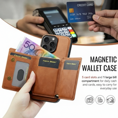MagSafe Compatible Detachable Leather Wallet Case For iPhone Series