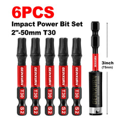 2" Impact Magnetic T30 Torx Screwdriver Bit Set – S2 Alloy Steel