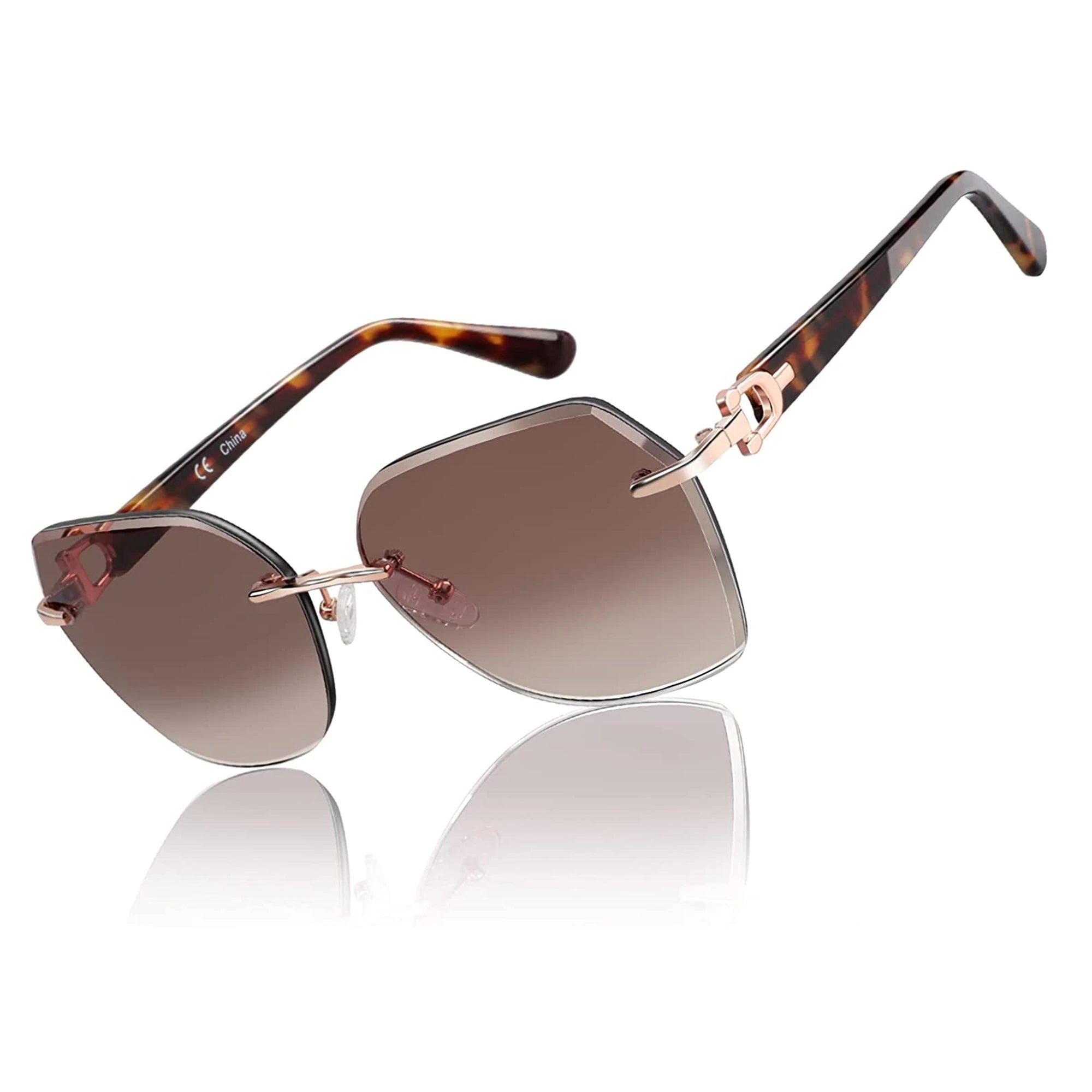 Oversized Rimless Butterfly Sunglasses by Snagg It Sunglasses
