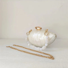 Pearl Brown Marble Acrylic Box Clutch by Snagg It Purses