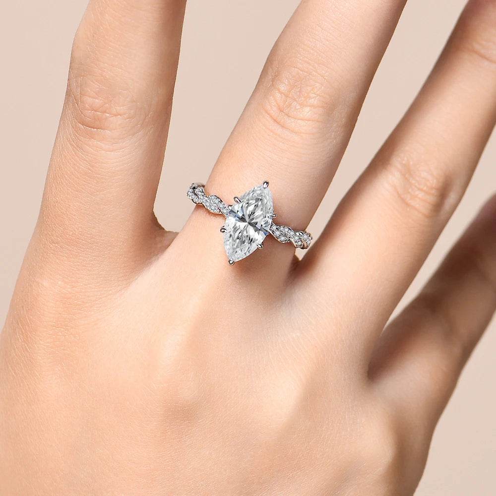 3ct Marquise Cut Moissanite Engagement Ring - SnaggIt