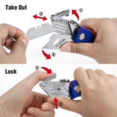 WORKPRO Folding Utility Knife + 50 SK5 Steel Blades – Heavy Duty Cutting Kit