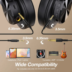 Bluetooth 5.2 Over-Ear Headphones | Hi-Res Audio DJ Studio Headset (72H Playtime) by Snagg A Headphone