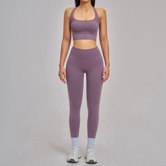 Women's 2-Piece Seamless Yoga Tracksuit | Gym Fitness Set Leggings & Sports Bra Breathable Activewear
