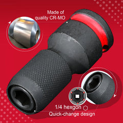 1/4" Square Drive to 1/4" Quick Release Hex Impact Bit Holder