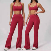 Women's 2-Piece Athletic Yoga Set | Running Leggings & Sports Bra Breathable Gym Fitness Wear