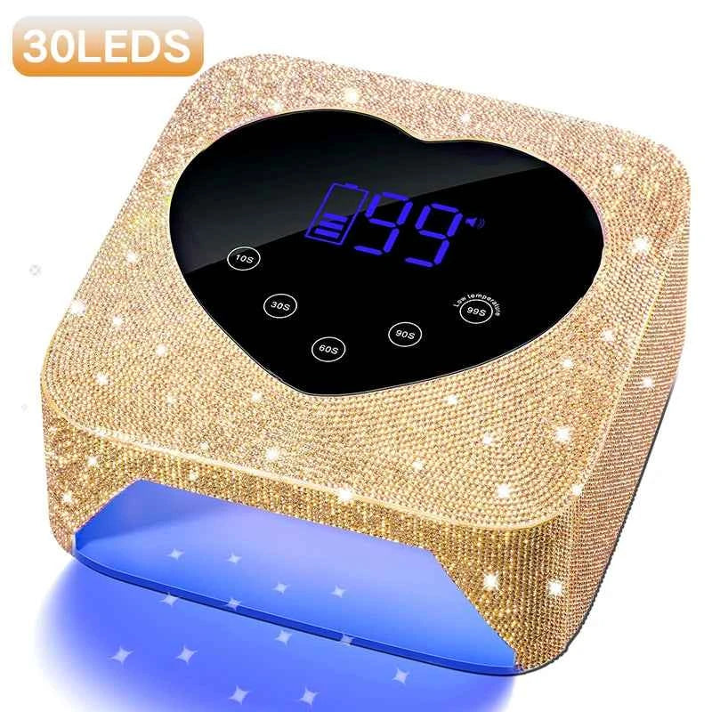72W Professional Cordless UV/LED Nail Station – High Capacity Rechargeable Dryer with Smart HD Display