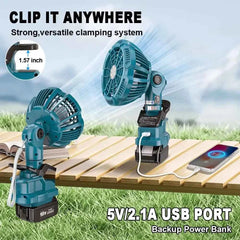 Clip-on cordless fan for Bosch 18V batteries – image 4