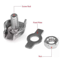 Waterproof Stainless Steel Wire Rope Clips M2–M6 | Single/Double Grip Cable Clamps Chuck Lock 1–5pcs