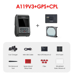 2K Quad HD+ Buffered Parking Dash Cam | Super Night Vision & GPS Logger